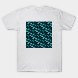 Blue Floral Pattern T-Shirt